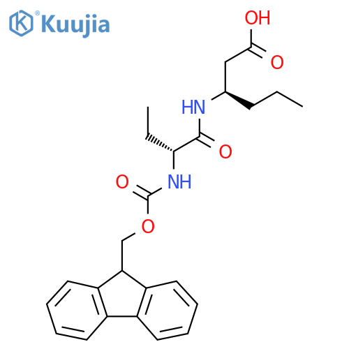 (3R)-3-(2R)-2-({(9H-fluoren-9-yl)methoxycarbonyl}amino)butanamidohexanoic acid structure