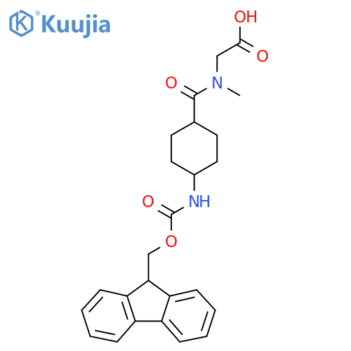 2-{N-methyl-1-(1s,4s)-4-({(9H-fluoren-9-yl)methoxycarbonyl}amino)cyclohexylformamido}acetic acid structure