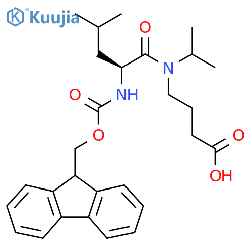 4-(2S)-2-({(9H-fluoren-9-yl)methoxycarbonyl}amino)-4-methyl-N-(propan-2-yl)pentanamidobutanoic acid structure