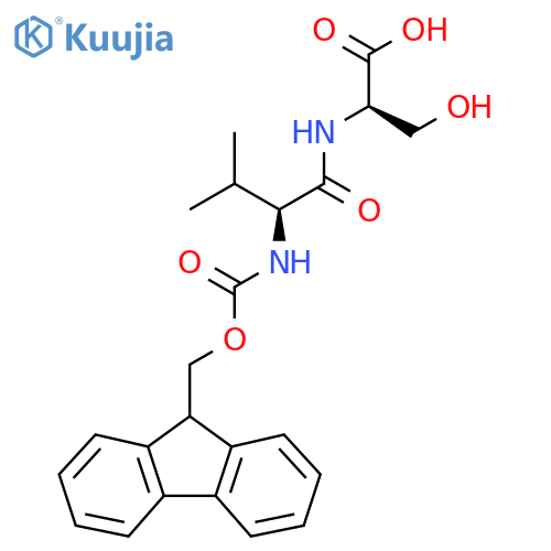 (2R)-2-(2S)-2-({(9H-fluoren-9-yl)methoxycarbonyl}amino)-3-methylbutanamido-3-hydroxypropanoic acid structure