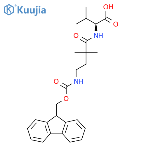 (2S)-2-4-({(9H-fluoren-9-yl)methoxycarbonyl}amino)-2,2-dimethylbutanamido-3-methylbutanoic acid structure