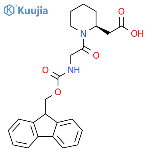 2-(2S)-1-2-({(9H-fluoren-9-yl)methoxycarbonyl}amino)acetylpiperidin-2-ylacetic acid structure