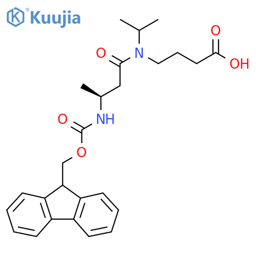 4-(3S)-3-({(9H-fluoren-9-yl)methoxycarbonyl}amino)-N-(propan-2-yl)butanamidobutanoic acid structure