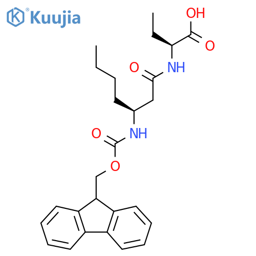 (2S)-2-(3S)-3-({(9H-fluoren-9-yl)methoxycarbonyl}amino)heptanamidobutanoic acid structure