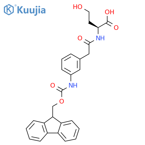 (2S)-2-{2-3-({(9H-fluoren-9-yl)methoxycarbonyl}amino)phenylacetamido}-4-hydroxybutanoic acid structure