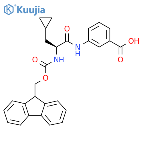 3-(2S)-3-cyclopropyl-2-({(9H-fluoren-9-yl)methoxycarbonyl}amino)propanamidobenzoic acid structure