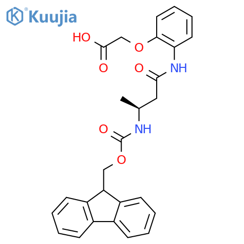 2-{2-(3S)-3-({(9H-fluoren-9-yl)methoxycarbonyl}amino)butanamidophenoxy}acetic acid structure