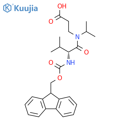 3-(2R)-2-({(9H-fluoren-9-yl)methoxycarbonyl}amino)-3-methyl-N-(propan-2-yl)butanamidopropanoic acid structure