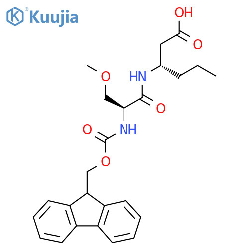 (3S)-3-(2S)-2-({(9H-fluoren-9-yl)methoxycarbonyl}amino)-3-methoxypropanamidohexanoic acid structure