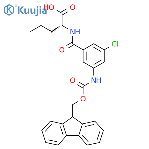 (2R)-2-{3-chloro-5-({(9H-fluoren-9-yl)methoxycarbonyl}amino)phenylformamido}pentanoic acid structure
