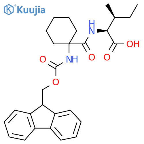 (2S,3S)-2-{1-({(9H-fluoren-9-yl)methoxycarbonyl}amino)cyclohexylformamido}-3-methylpentanoic acid structure