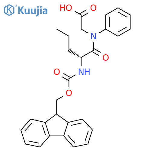 2-(2R)-2-({(9H-fluoren-9-yl)methoxycarbonyl}amino)-N-phenylpentanamidoacetic acid structure