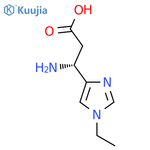 (3R)-3-amino-3-(1-ethyl-1H-imidazol-4-yl)propanoic acid structure