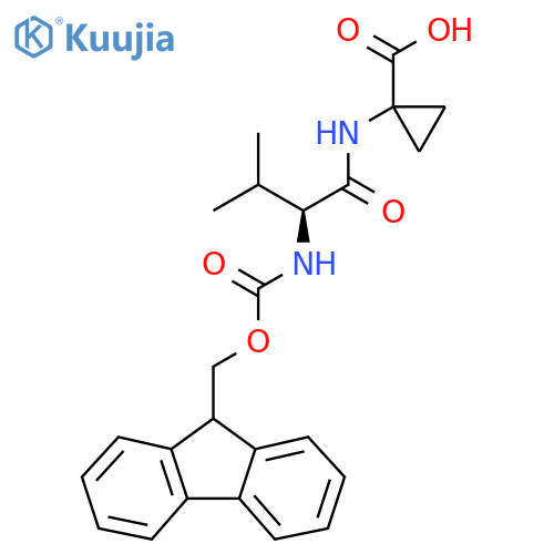 1-(2S)-2-({(9H-fluoren-9-yl)methoxycarbonyl}amino)-3-methylbutanamidocyclopropane-1-carboxylic acid structure