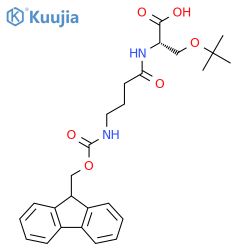 (2S)-3-(tert-butoxy)-2-4-({(9H-fluoren-9-yl)methoxycarbonyl}amino)butanamidopropanoic acid structure