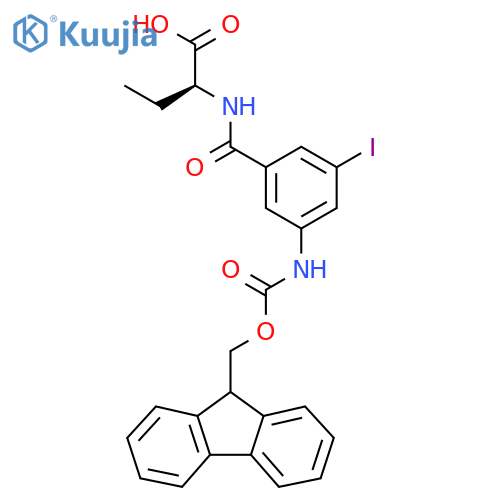 (2S)-2-{3-({(9H-fluoren-9-yl)methoxycarbonyl}amino)-5-iodophenylformamido}butanoic acid structure