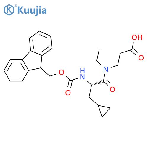 3-(2S)-3-cyclopropyl-N-ethyl-2-({(9H-fluoren-9-yl)methoxycarbonyl}amino)propanamidopropanoic acid structure