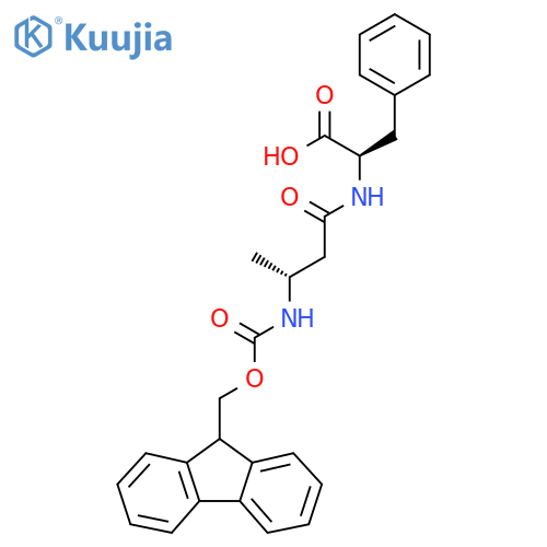 (2R)-2-(3R)-3-({(9H-fluoren-9-yl)methoxycarbonyl}amino)butanamido-3-phenylpropanoic acid structure