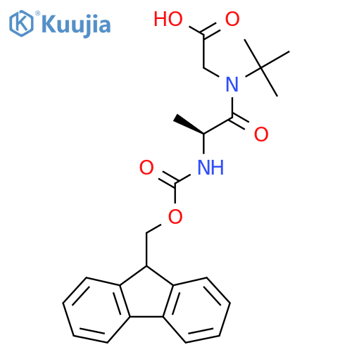 2-(2S)-N-tert-butyl-2-({(9H-fluoren-9-yl)methoxycarbonyl}amino)propanamidoacetic acid structure