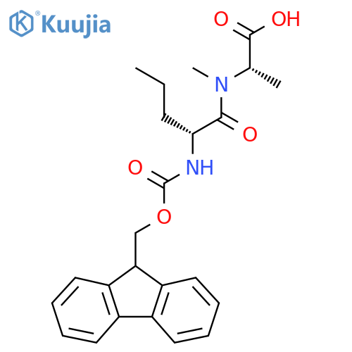 (2S)-2-(2R)-2-({(9H-fluoren-9-yl)methoxycarbonyl}amino)-N-methylpentanamidopropanoic acid structure