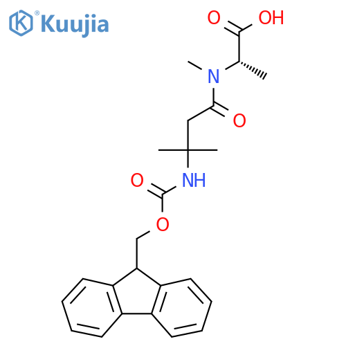 (2S)-2-3-({(9H-fluoren-9-yl)methoxycarbonyl}amino)-N,3-dimethylbutanamidopropanoic acid structure