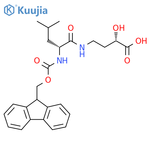 (2S)-4-(2R)-2-({(9H-fluoren-9-yl)methoxycarbonyl}amino)-4-methylpentanamido-2-hydroxybutanoic acid structure