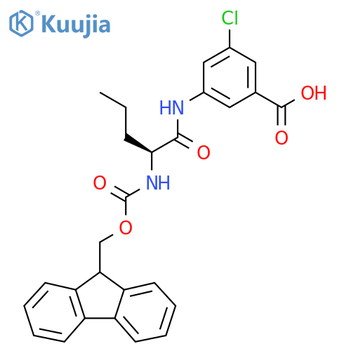 3-chloro-5-(2S)-2-({(9H-fluoren-9-yl)methoxycarbonyl}amino)pentanamidobenzoic acid structure