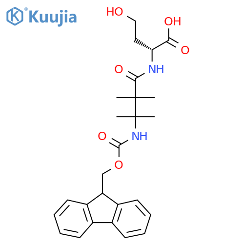 (2R)-2-3-({(9H-fluoren-9-yl)methoxycarbonyl}amino)-2,2,3-trimethylbutanamido-4-hydroxybutanoic acid structure