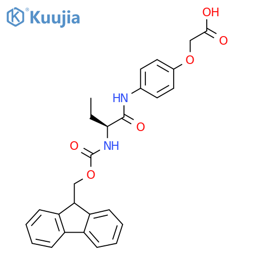 2-{4-(2S)-2-({(9H-fluoren-9-yl)methoxycarbonyl}amino)butanamidophenoxy}acetic acid structure
