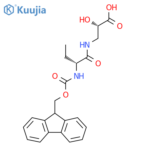 (2S)-3-(2R)-2-({(9H-fluoren-9-yl)methoxycarbonyl}amino)butanamido-2-hydroxypropanoic acid structure