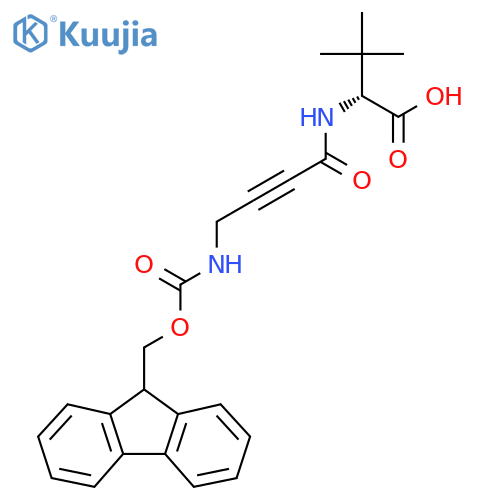 (2R)-2-4-({(9H-fluoren-9-yl)methoxycarbonyl}amino)but-2-ynamido-3,3-dimethylbutanoic acid structure