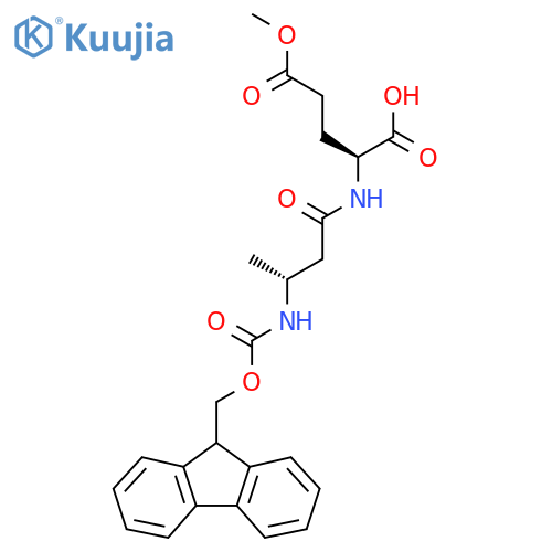 (2S)-2-(3R)-3-({(9H-fluoren-9-yl)methoxycarbonyl}amino)butanamido-5-methoxy-5-oxopentanoic acid structure
