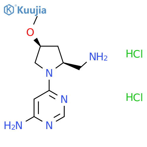 6-(2S,4S)-2-(aminomethyl)-4-methoxypyrrolidin-1-ylpyrimidin-4-amine dihydrochloride structure