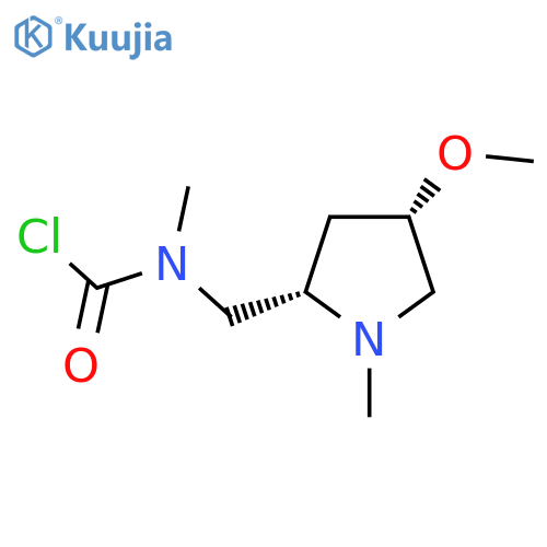 N-{(2S,4S)-4-methoxy-1-methylpyrrolidin-2-ylmethyl}-N-methylcarbamoyl chloride structure