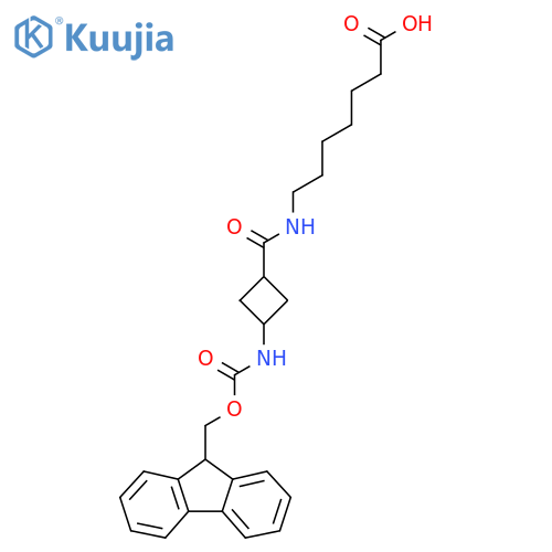 7-{(1s,3s)-3-({(9H-fluoren-9-yl)methoxycarbonyl}amino)cyclobutylformamido}heptanoic acid structure
