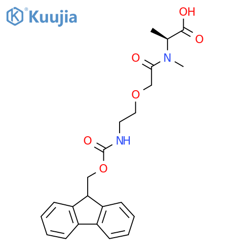 (2S)-2-{2-2-({(9H-fluoren-9-yl)methoxycarbonyl}amino)ethoxy-N-methylacetamido}propanoic acid structure