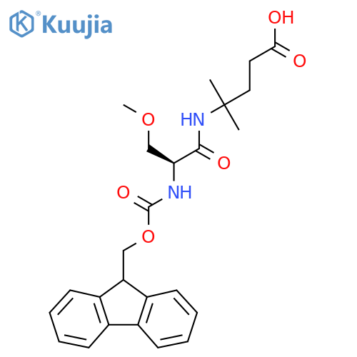4-(2S)-2-({(9H-fluoren-9-yl)methoxycarbonyl}amino)-3-methoxypropanamido-4-methylpentanoic acid structure