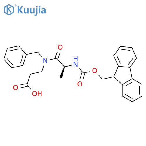 3-(2S)-N-benzyl-2-({(9H-fluoren-9-yl)methoxycarbonyl}amino)propanamidopropanoic acid structure