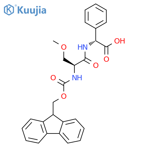 (2R)-2-(2S)-2-({(9H-fluoren-9-yl)methoxycarbonyl}amino)-3-methoxypropanamido-2-phenylacetic acid structure