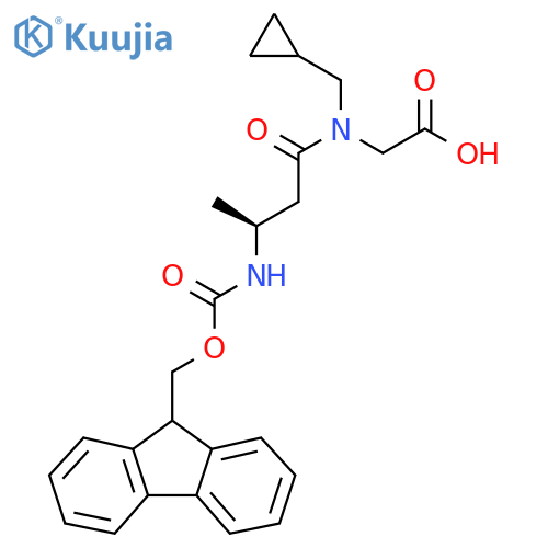 2-(3S)-N-(cyclopropylmethyl)-3-({(9H-fluoren-9-yl)methoxycarbonyl}amino)butanamidoacetic acid structure