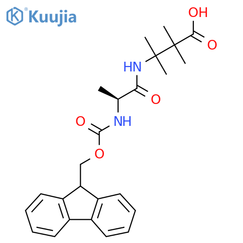 3-(2S)-2-({(9H-fluoren-9-yl)methoxycarbonyl}amino)propanamido-2,2,3-trimethylbutanoic acid structure