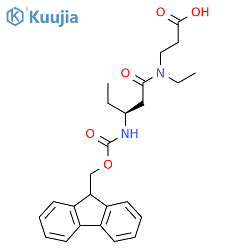 3-(3S)-N-ethyl-3-({(9H-fluoren-9-yl)methoxycarbonyl}amino)pentanamidopropanoic acid structure