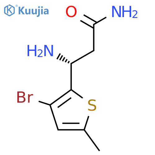 (3R)-3-amino-3-(3-bromo-5-methylthiophen-2-yl)propanamide structure
