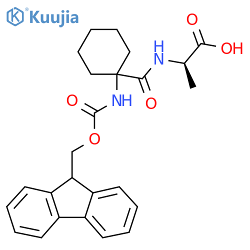 (2R)-2-{1-({(9H-fluoren-9-yl)methoxycarbonyl}amino)cyclohexylformamido}propanoic acid structure