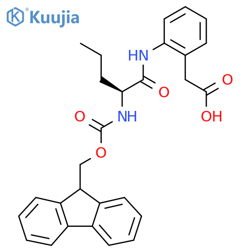 2-{2-(2S)-2-({(9H-fluoren-9-yl)methoxycarbonyl}amino)pentanamidophenyl}acetic acid structure