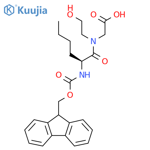 2-(2S)-2-({(9H-fluoren-9-yl)methoxycarbonyl}amino)-N-(2-hydroxyethyl)hexanamidoacetic acid structure