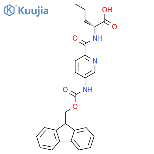 (2R)-2-{5-({(9H-fluoren-9-yl)methoxycarbonyl}amino)pyridin-2-ylformamido}pentanoic acid structure