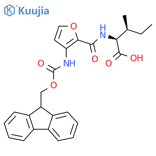 (2S,3S)-2-{3-({(9H-fluoren-9-yl)methoxycarbonyl}amino)furan-2-ylformamido}-3-methylpentanoic acid structure