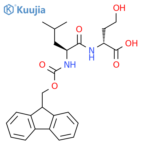 (2R)-2-(2S)-2-({(9H-fluoren-9-yl)methoxycarbonyl}amino)-4-methylpentanamido-4-hydroxybutanoic acid structure