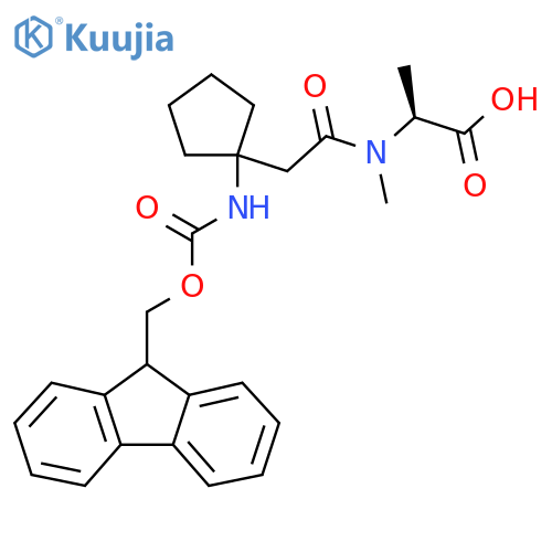 (2S)-2-{2-1-({(9H-fluoren-9-yl)methoxycarbonyl}amino)cyclopentyl-N-methylacetamido}propanoic acid structure